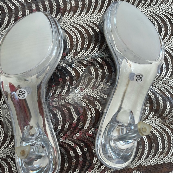 Women's Clear Strap pumps  - Silver - Picture 4 of 8